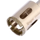 Сверло алмазное по стеклу и керамике ТУНДРА, трехгранный хвостовик, 25×65 мм - Фото 3