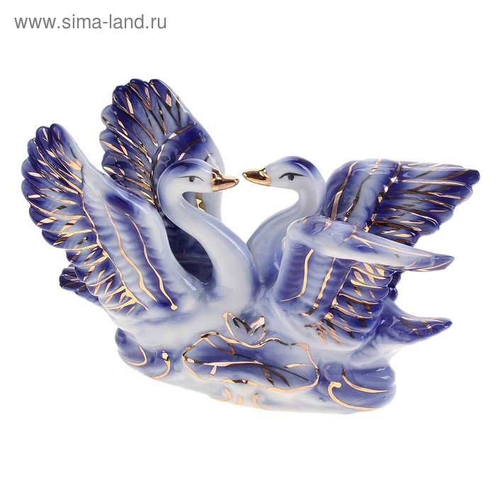 Сувенир "Лебединая верность" синие 11х15 см - Фото 1