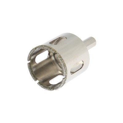 Сверло алмазное по стеклу и керамике ТУНДРА, трехгранный хвостовик, 38×65 мм