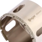 Сверло алмазное по стеклу и керамике ТУНДРА, трехгранный хвостовик, 55×65 мм - Фото 3