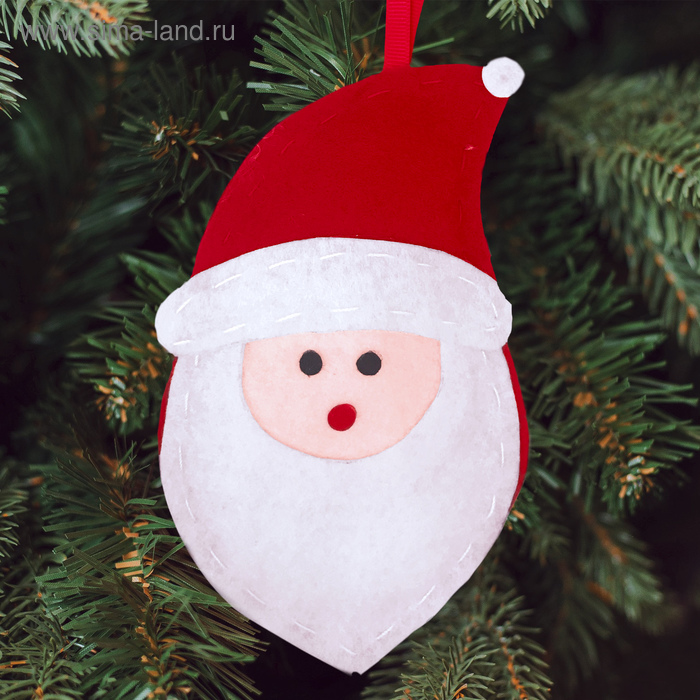 Новогодняя ёлочная игрушка, набор для создания подвески из фетра «Дедушка Мороз» - Фото 1