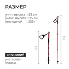 Палки для скандинавской ходьбы ONLYTOP, телескопические, 3 секции, до 135 см, 2 шт., цвет МИКС - Фото 3
