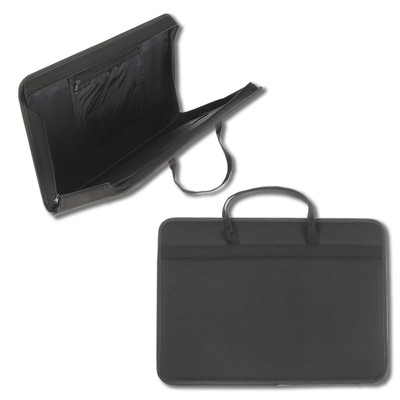 Папка для чертежей и рисунков для художников А3, 470 х 350 х 60 мм, с ручками, каркасная, текстильная, 1С33 "Любань", чёрная