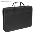 Папка для чертежей и рисунков для художников А3, 470 х 350 х 60 мм, с ручками, каркасная, текстильная, 1С33 "Любань", чёрная - Фото 3