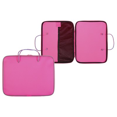 Папка с ручками текстильная А4, 340×260×20 мм, «Офис» 1Ш42 «Люкс», внутренний карман, розовая