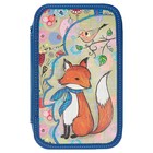 Пенал 2 секции «Лисичка на поляне», 120 х 205 мм, с блёстками, 3D объёмный рисунок - Фото 1