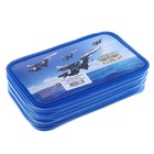 Пенал 3 секции «Авианосец Адмирал», 120 х 205 мм, эффект металлик - Фото 3