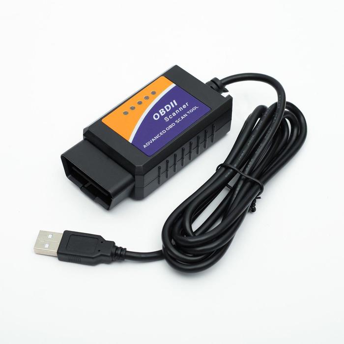 Адаптер для диагностики авто ELM327 OBD II, USB, провод 140 см, версия 1.5 - Фото 1