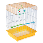 Клетка для птиц укомплектованная с 3 кормушками, прямоугольная, 35 х 28 х 47 см, микс цветов 19920 - Фото 2
