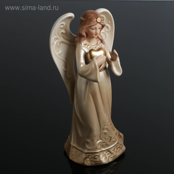 Сувенир «Ангел с сердцем», 11 × 9 × 23 см, керамика - Фото 1