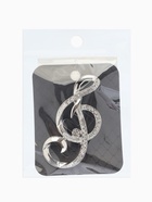 Брошь «Нота. Скрипичный ключ», белая в серебре  (артикул 401086)  большой выбор товаров оптом и в розницу по низким ценам с доставкой