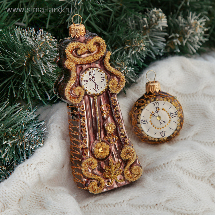 Ёлочные игрушки «Часы» h=13×5 см, МИКС - Фото 1