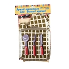 Кухонный набор Collorista "Приборы ", 2 предмета: прихватка 17*17 см, варежка 17*24 см, фартук 58*68 см, 100% хлопок - Фото 2