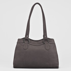 Сумка женская, 2 отдела на молнии, наружный карман, цвет тёмно-серый - Фото 2