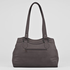 Сумка женская, 2 отдела на молнии, наружный карман, цвет тёмно-серый - Фото 3