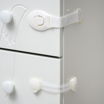 Блокираторы для дверей и ящиков, силикон, тканев, универсальные, 3 шт., белый, Крошка Я