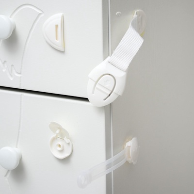 Блокираторы для дверей и ящиков, силикон, тканев, универсальные, 3 шт., белый, Крошка Я