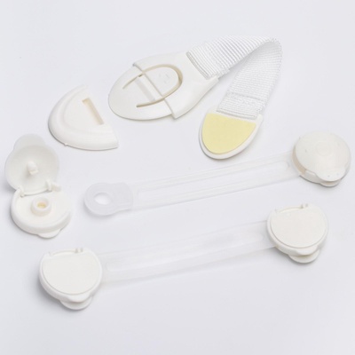 Блокираторы для дверей и ящиков, силикон, тканев, универсальные, 3 шт., белый, Крошка Я