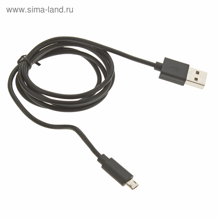 USB-кабель Smarterra STR-MU003, microUSB, реверсивный коннектор, 1м, PVC, черный - Фото 1