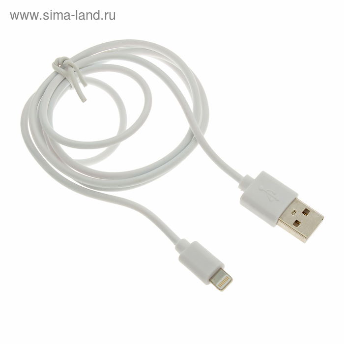 Кабель Smarterra, Lightning - USB, 1 A, 1 м, белый, - Фото 1