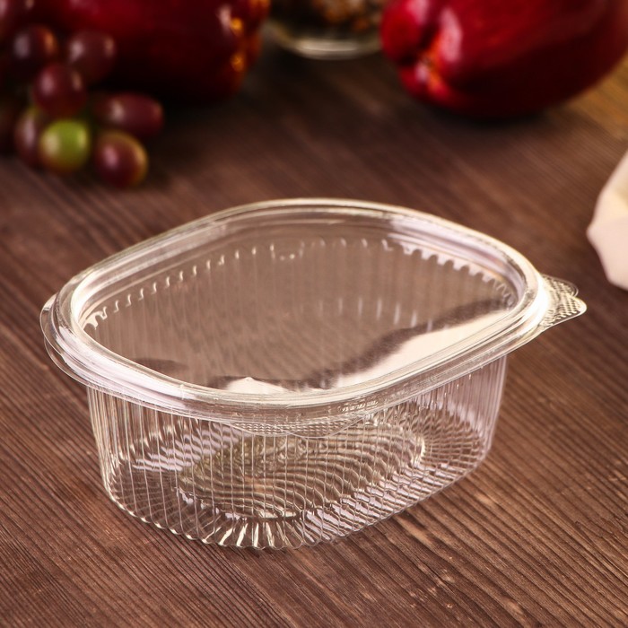 Контейнер одноразовый с неразъёмной крышкой ПР-РКС «АВС», 500 мл, пластик, 15.9×13×5.5 см, прозрачный - Фото 1