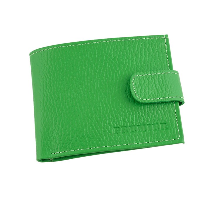 Портмоне женское, 1 отдел для купюр, для монет, для кредитных карт, цвет зелёный - Фото 1