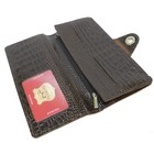 Кошелёк женский на кнопке, 2 отдела для купюр, для монет, для кредитных карт, цвет коричневый - Фото 2