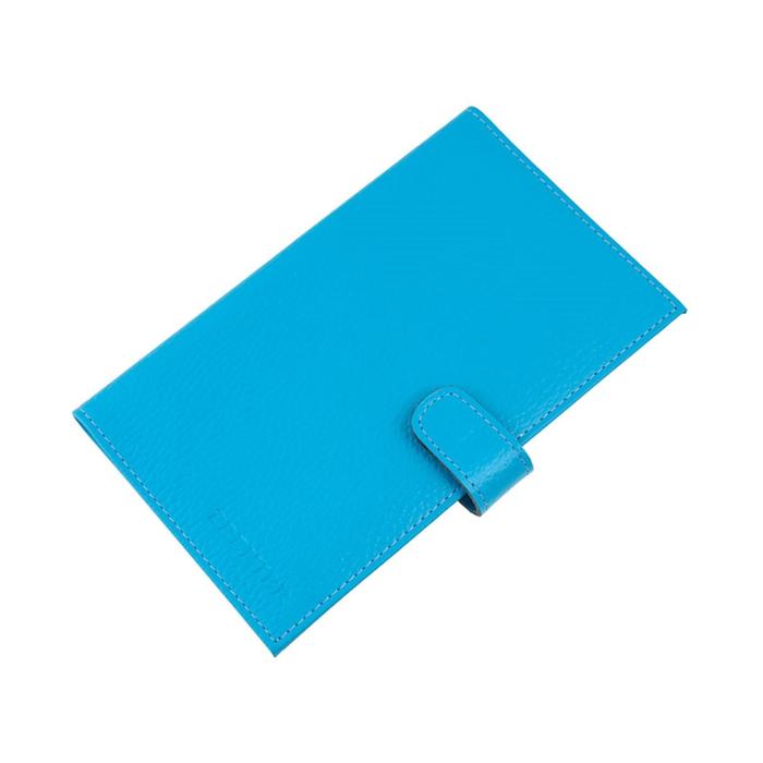 Визитница на кнопке, 24 листа, цвет голубой - Фото 1