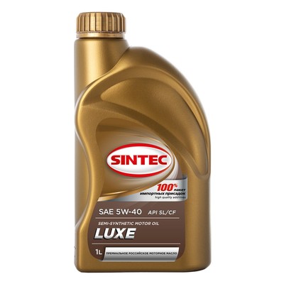 Моторное масло Sintec Luxe 5W-40, п/синтетическое, 1 л