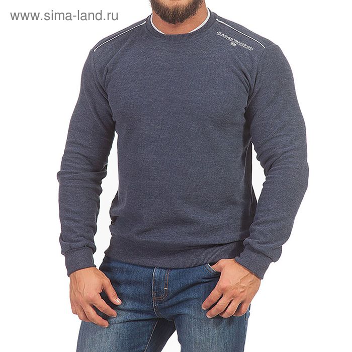 Джемпер мужской 1442 цвет джинс, р-р 54-56 (3XL) - Фото 1