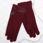 Перчатки женские "Надежда", размер 9.5, цвет бордовый 58611 - Фото 1