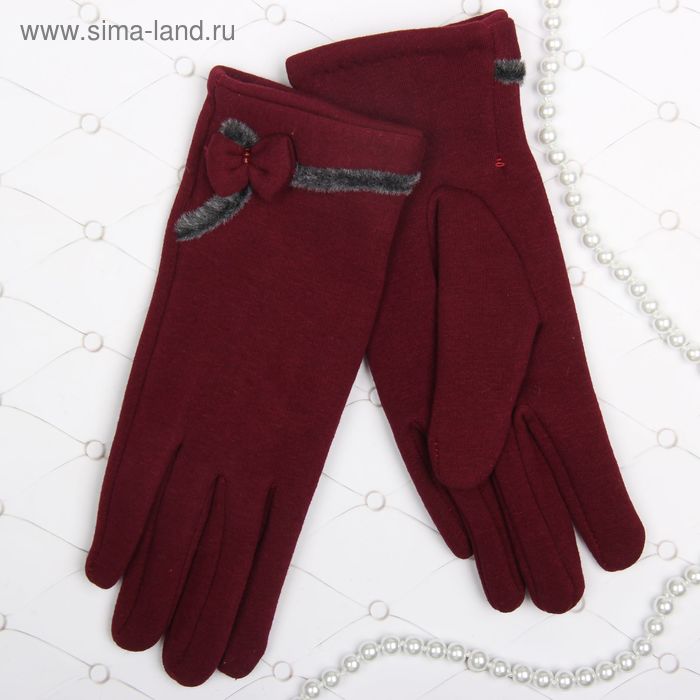Перчатки женские "Надежда", размер 9.5, цвет бордовый 58611 - Фото 1