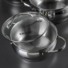 Набор кастрюль Катунь «Медея», 3 предмета: 1.6 л, 2.2 л, 3.2 л, капсульное дно, индукция, нержавеющая сталь, AISI - 201 - Фото 2