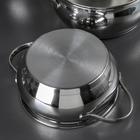 Набор кастрюль Катунь «Медея», 3 предмета: 1.6 л, 2.2 л, 3.2 л, капсульное дно, индукция, нержавеющая сталь, AISI - 201 - Фото 3