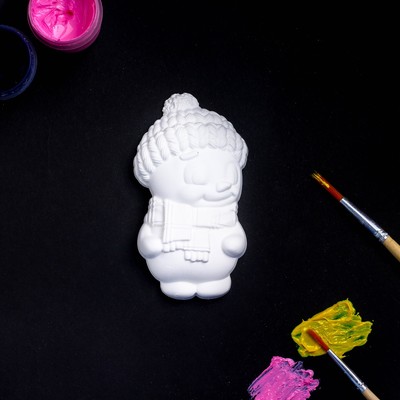 Фигура под роспись с подвесом «Снеговик мальчик» 12×8 см