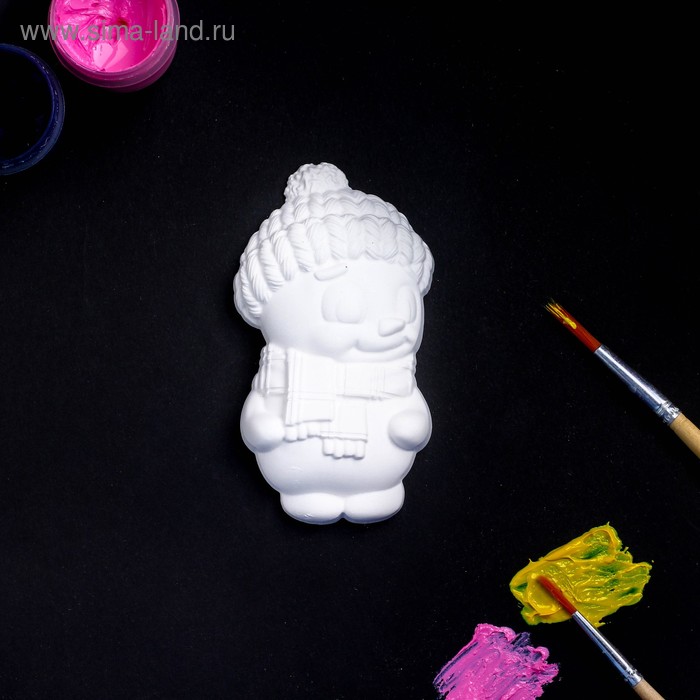 Фигура под роспись с подвесом «Снеговик мальчик» 12×8 см - Фото 1