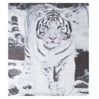 Плед ворсистый двусторонний 127х152 см Белый тигр, микрофибра 270 гр/м - Фото 2