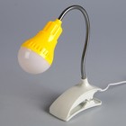 Лампа на прищепке "Свет" желтый 13LED 1,5W провод USB 4x9x31,5 см - Фото 1
