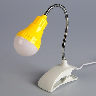 Лампа на прищепке "Свет" желтый 13LED 1,5W провод USB 4x9x31,5 см