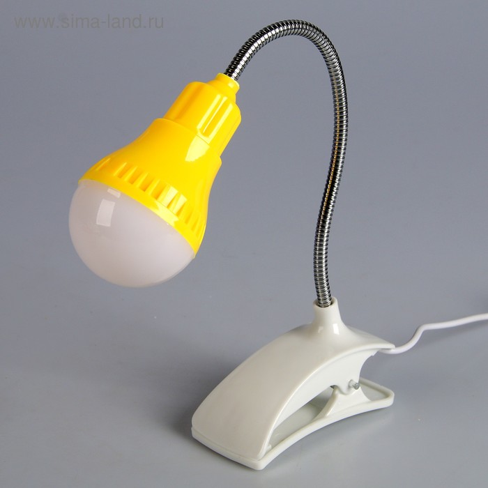 Лампа на прищепке "Свет" желтый 13LED 1,5W провод USB 4x9x31,5 см - Фото 1