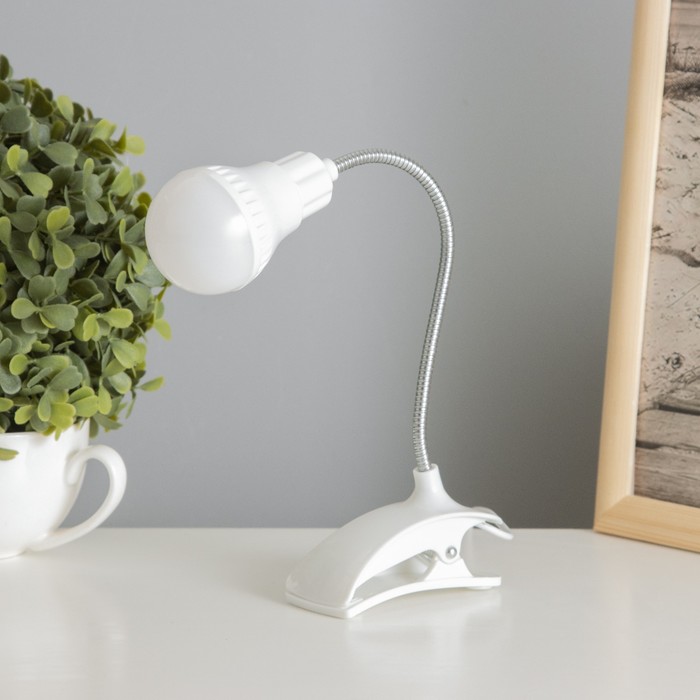 Лампа на прищепке «Свет» белый 13LED 1.5W провод USB 4×9×31.5 см RISALUX - Фото 1
