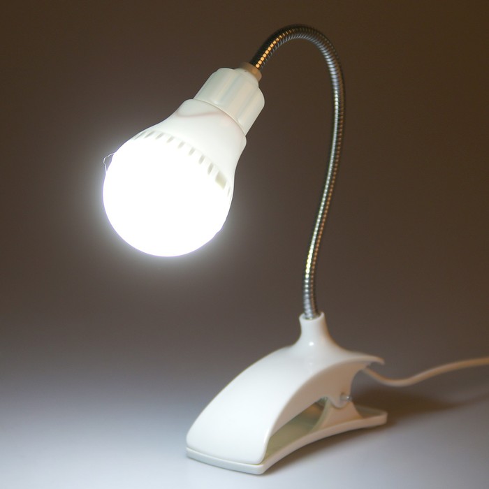 Лампа на прищепке "Свет" белый 13LED 1,5W провод USB 4x9x31,5 см RISALUX - фото 1887743045
