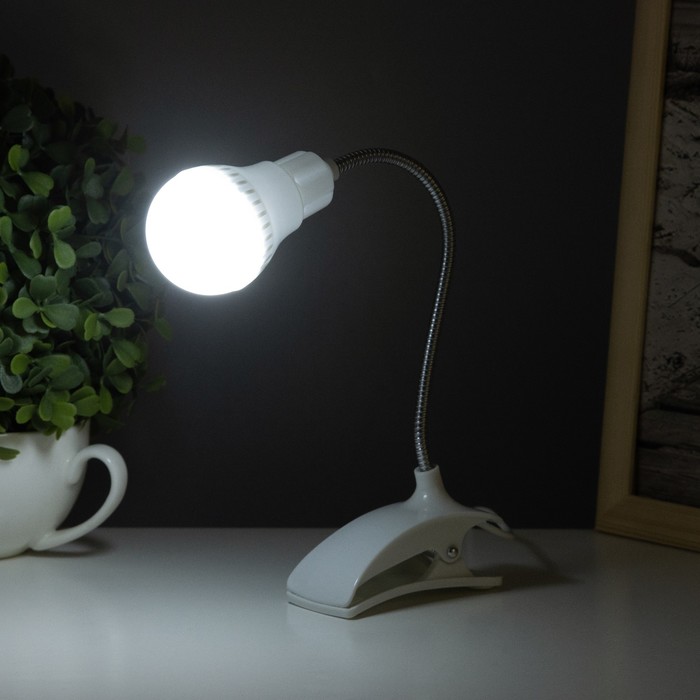 Лампа на прищепке "Свет" белый 13LED 1,5W провод USB 4x9x31,5 см RISALUX - фото 1906878574