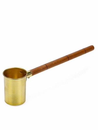 Ковш - черпак для бани и сауны, 140 мл, латунь, деревянная ручка