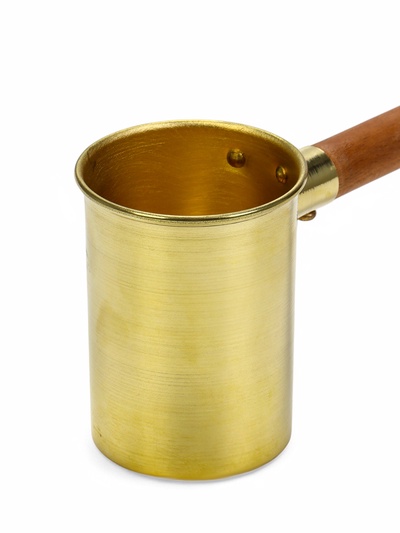 Ковш - черпак для бани и сауны, 140 мл, латунь, деревянная ручка