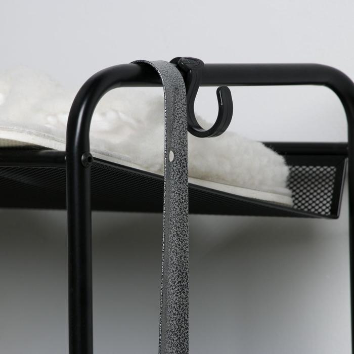 Ложка-рожок для обуви с крючком, 56,5×4,5 см, металл, цвет МИКС - фото 1896605059