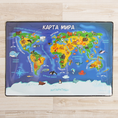 Настольный коврик-подкладка "Карта мира", 28,5 х 38 см
