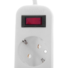 Сетевой фильтр Smartbuy, 5 розеток, 3 м, 10 А, 2200 Вт, с з/к, с выкл., белый - Фото 2