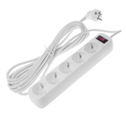 Сетевой фильтр Smartbuy, 5 розеток, 5 м, 10 А, 2200 Вт, с з/к, белый - Фото 1