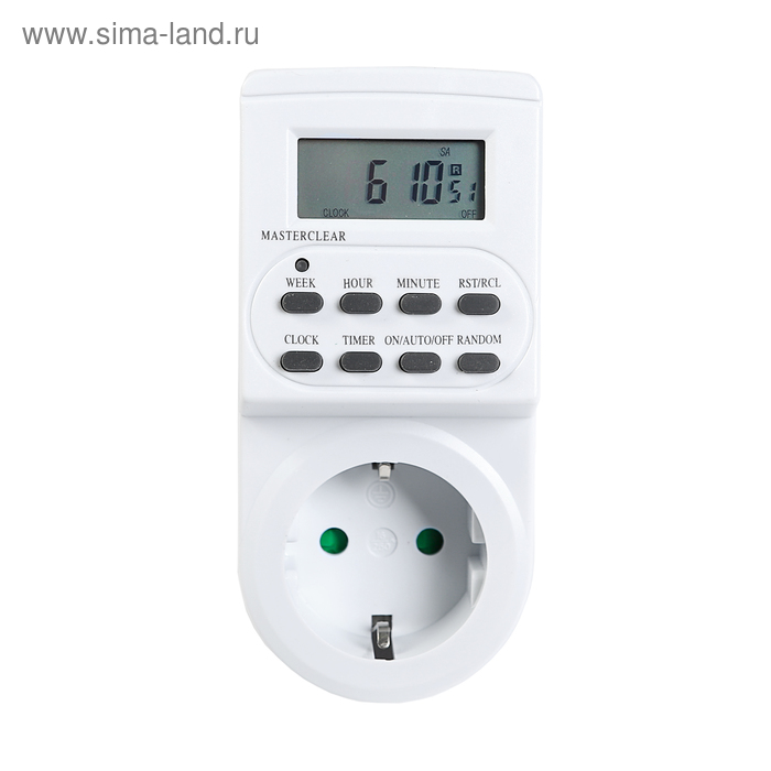 Таймер розеточный электронный Smartbuy, 3500 Вт, недельный+суточный - Фото 1
